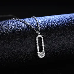 3MM 18K White Gold Plate Full Moissanite Necklace for Women Sparkling 925 Sterling Silver Pendant Birthday Gift Wholesale