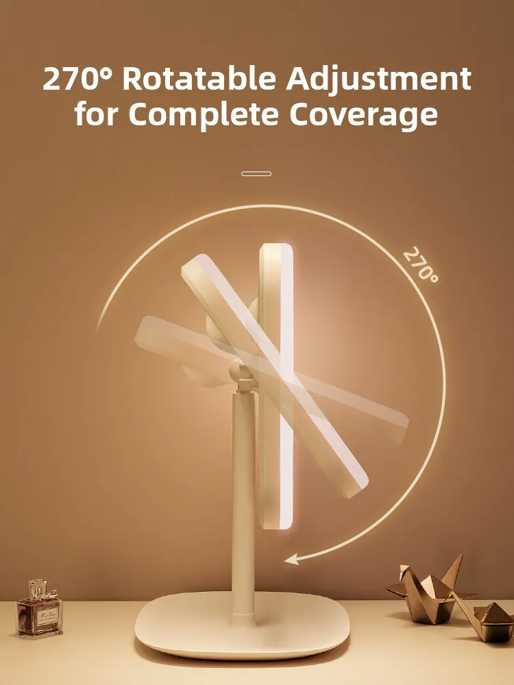 ポータブル LED 化粧鏡デスクトップ照明女子学生寮コンパクト旅行サイズ化粧鏡北欧スタイル