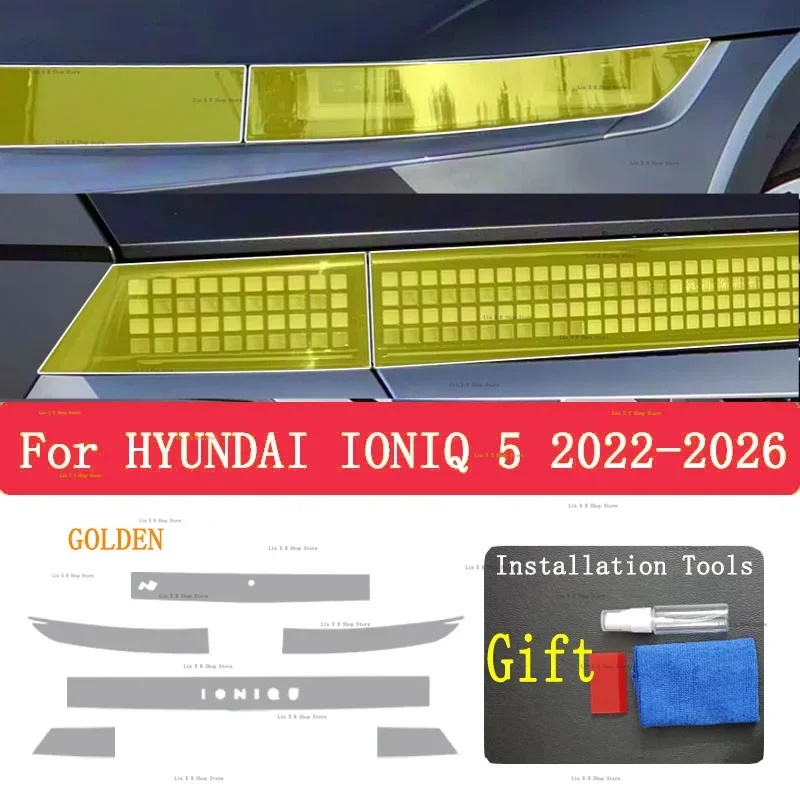 

Защитная пленка из ТПУ для задних фар HYUNDAI IONIQ 5 2024-2025, тонированные черные наклейки на фары, аксессуары для задних фонарей, PPF