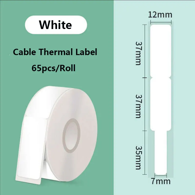 Waterproof Scratch-Resistant Cable Thermal Label Stickers For Portable Printer Phomemo D30 Marklife P15 Self-Adhesive Paper