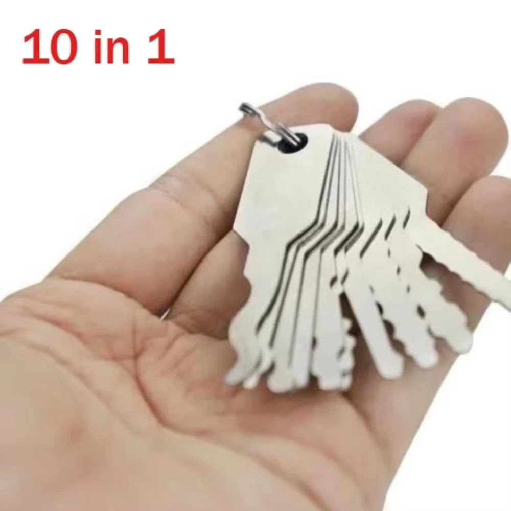 24 / 10 Piece Locksmith & Auto Lock Pick Tools Combo Kit For Beginners / Pros, Titanium Gold Plated Auto Unlock Extractor Set