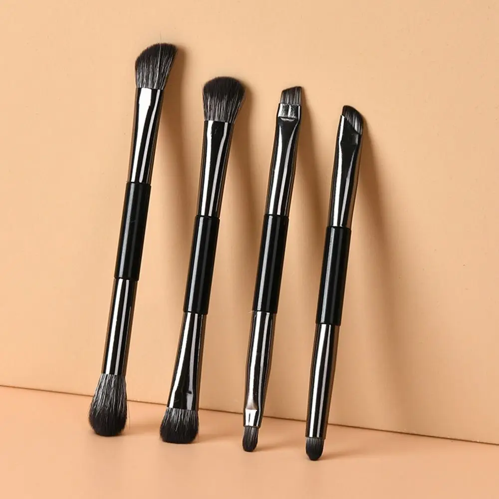 Double-ended Eyeshadow Brushes Set Eyebrow Pencil Eyeliner Brushes Travel Makeup Brush Set with Storage Box and Mirror Soft