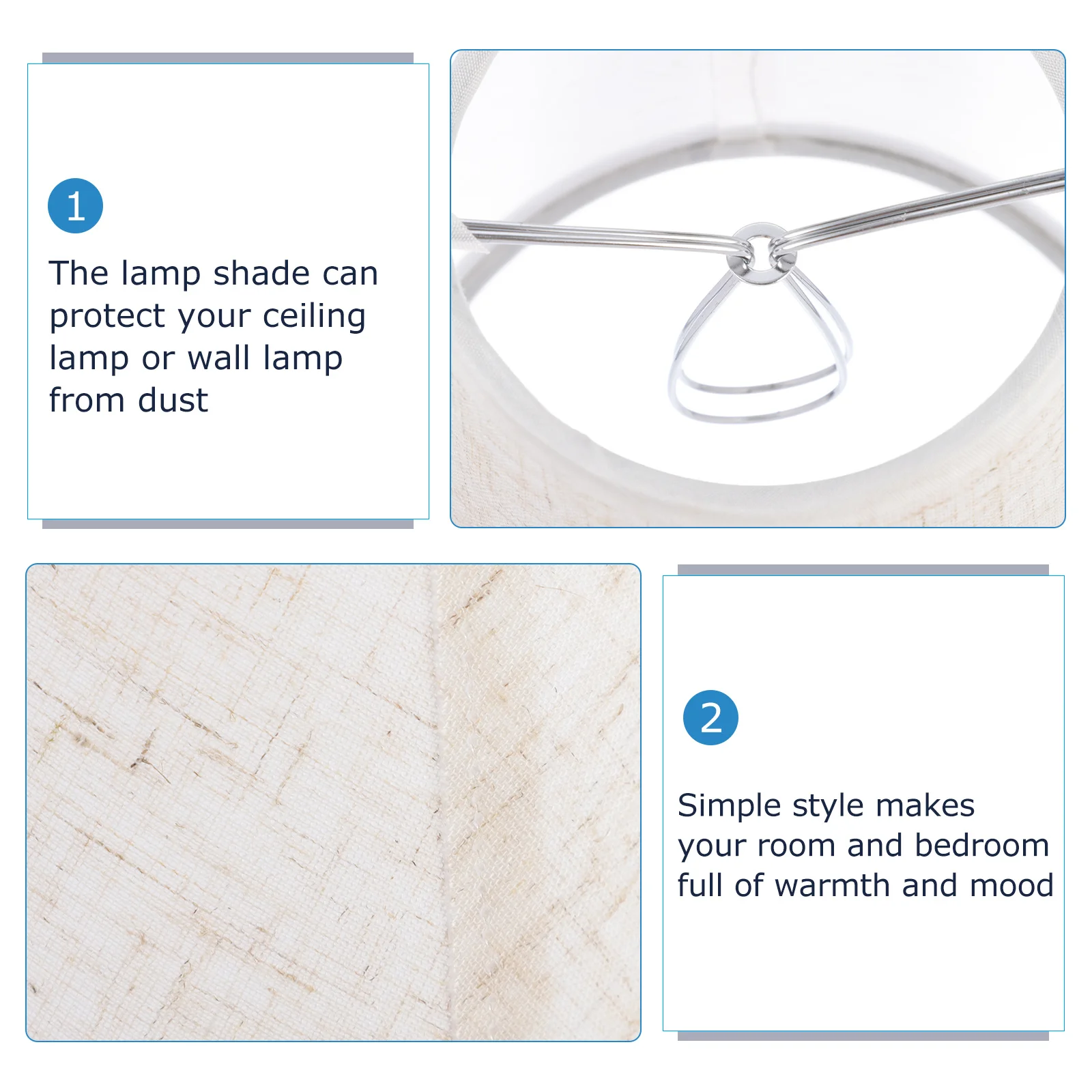 

1pc Cloth Lampshade For Ceiling Wall Lamp Dust Protection Decorative Light Diffuser Natural Warm Atmosphere Shade Cover