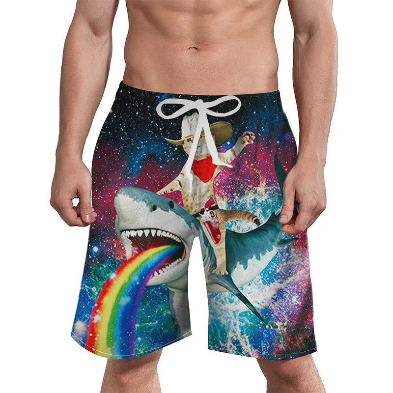 

3D Print Quick Dry Swim Trunks For Men Summer Casual Surf Elastic Waist Beach Shorts Mens Drawstring Boardshorts Streetwear