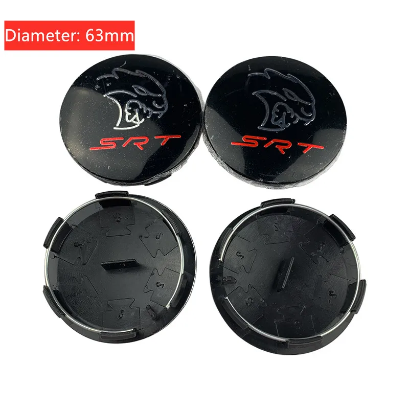 4 Stück 63mm Auto-Radnabenkappen für Dodge SRT Hellcat Jcuv Caliber Challenger Journey Caravan Durango Nitro