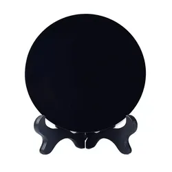 4-25cm High Quality Natural Black Obsidian Scrying Mirror Healing Crystals Stone Round Plate Witchcraft Mirror Crystal Decor