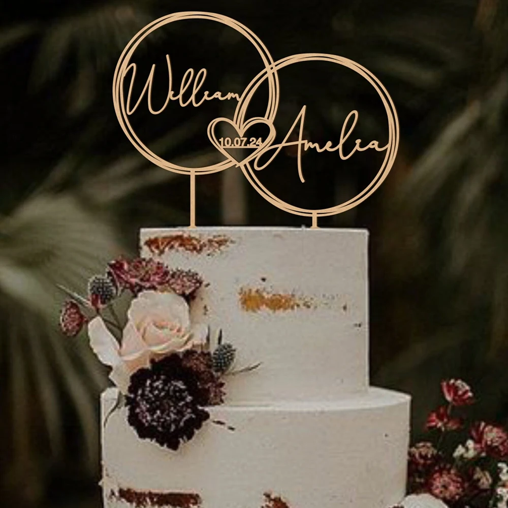 

Customized Rustic Wedding Cake Topper, Boho Engagement, Beach Wedding Cake Toppers, Anniversary Name, Custom Cake Decoration