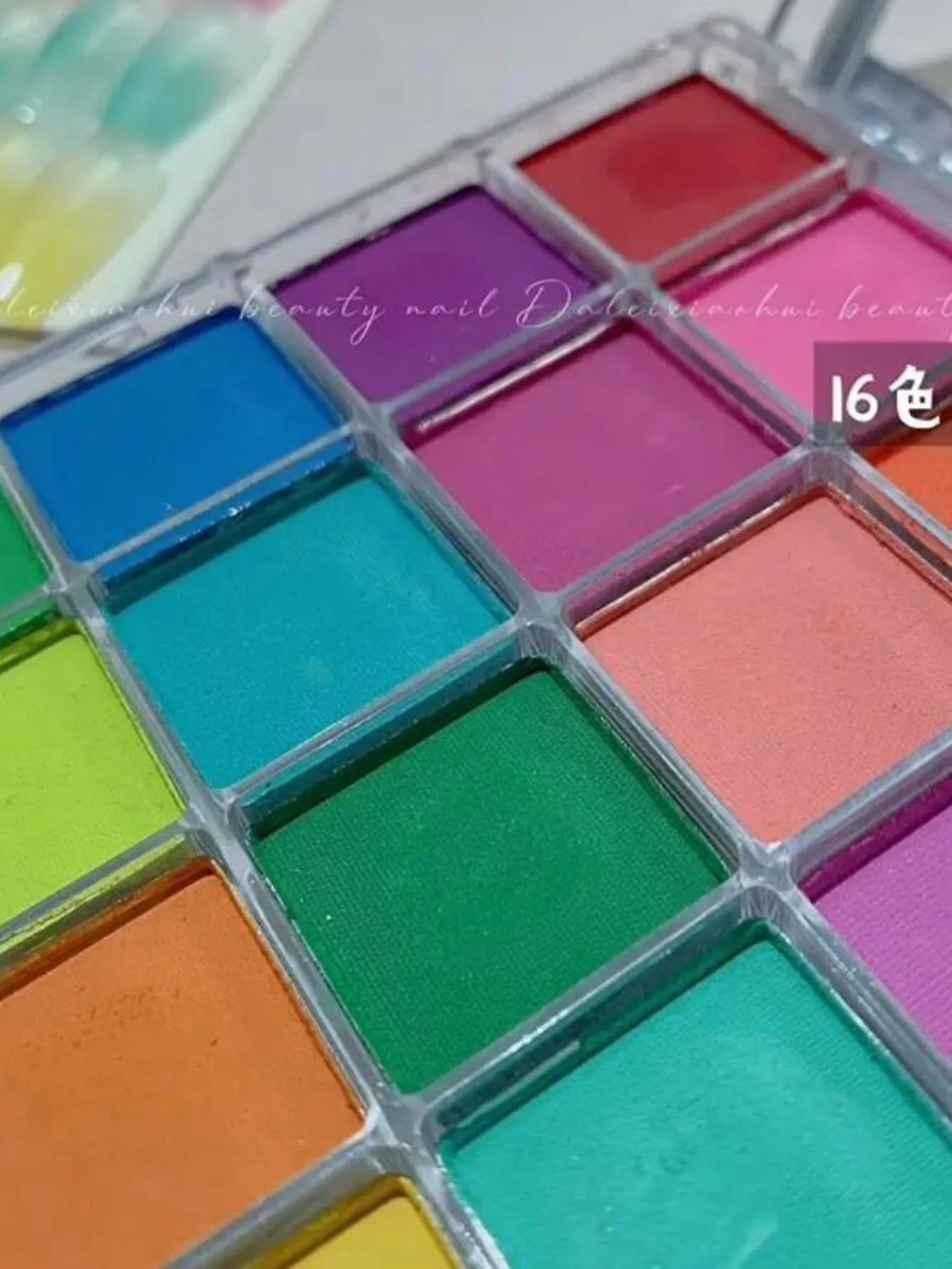 16 สี Solid Gradient ผงเล็บอายแชโดว์ Pearlescent SHELL Pigment ฝุ่นสําหรับแต่งหน้าสาวเผ็ด YK2 Rubbing Powder * 1