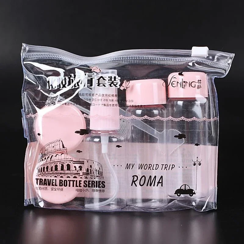 7pc/Set Travel Mini Makeup Cosmetic Face Cream Bottles Empty Make Up Container Bottle