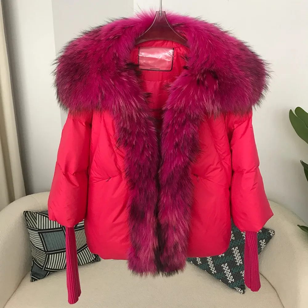 Down Jacket Autumn Winter 2024 New White Duck Down Down Jacket Fur Coat Women\'s Spliced Fox Fur Collar Detachable Outerwear