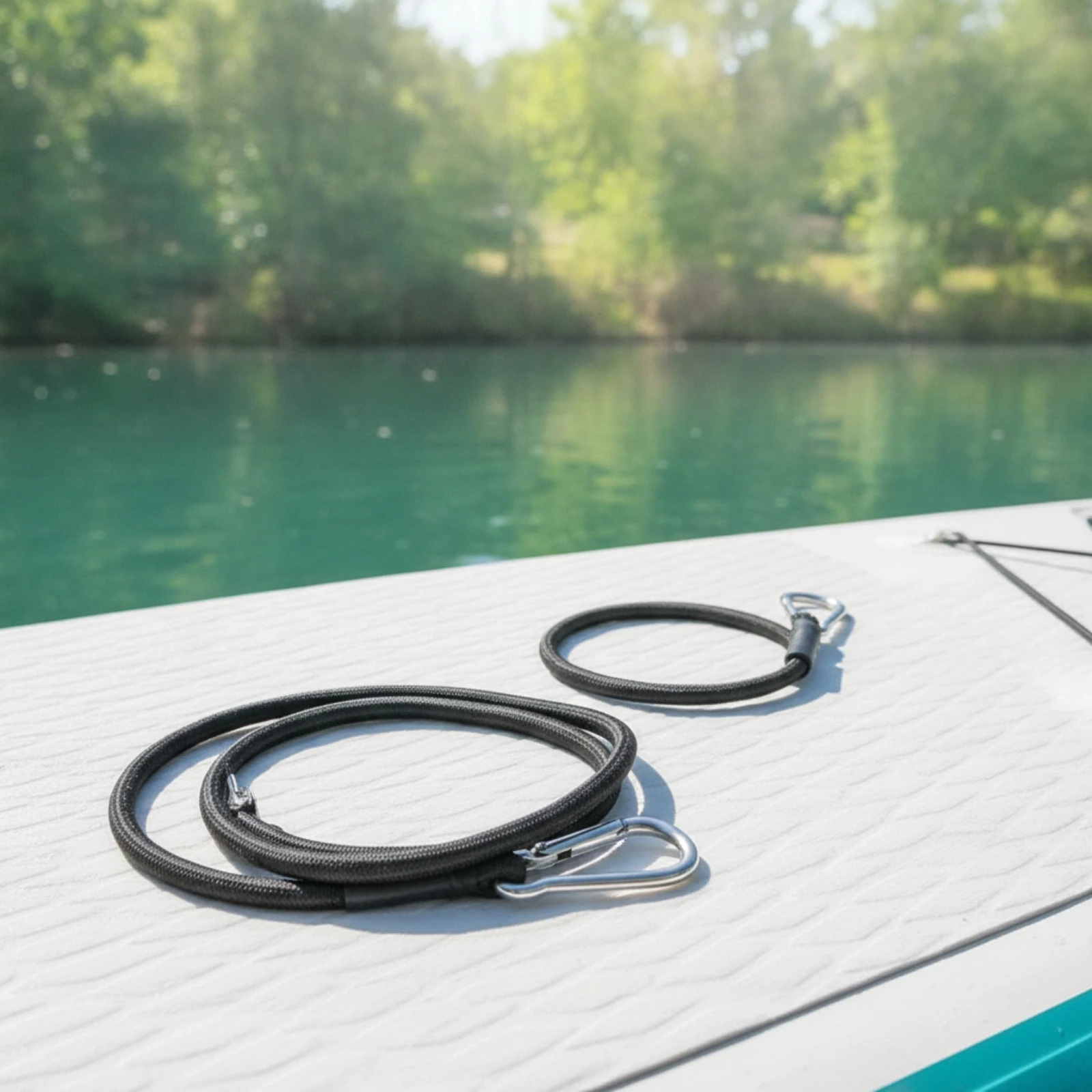 Coiled Tether Rope Heavy Duty Securing Strap Snap Hook Cord for Marine Gear for Boat Kayak Paddle Use - view 2