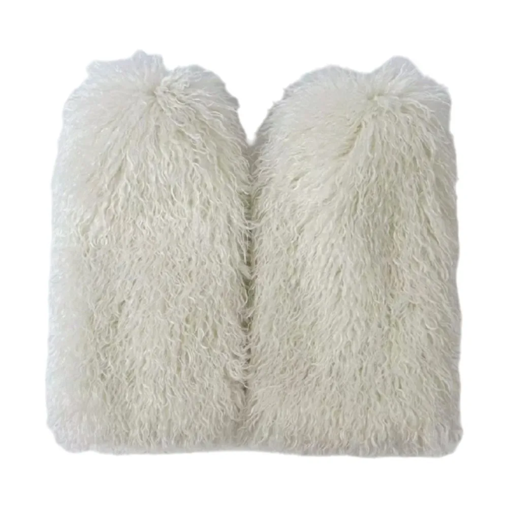 Foot Cover Faux Fur Curly Furry Leg Warmers 40cm Y2K Lolita Boots Cover Solid Color Sweet Long Tube Sock JK