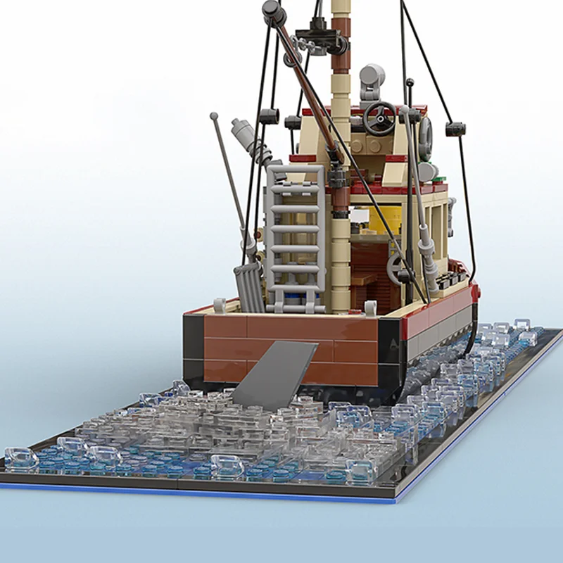 1235 peças mandíbulas a orca moc mandíbulas filme orca barco educação construção diy blocos brinquedos de aniversário presente