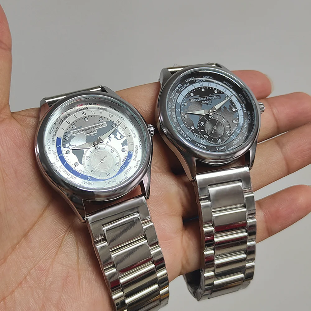 Exquisitos relojes de marca Frederique Constant para hombre, reloj de pulsera multifuncional de cuarzo con fecha automática, relojes masculinos AAA