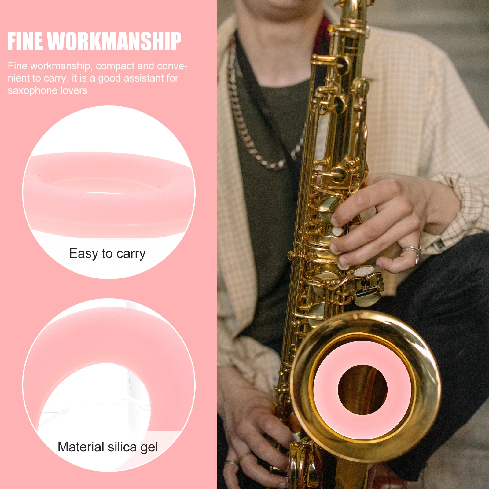 

Silicone Sax Mute Dampener for Saxophone Sound Supplies Compact Lightweight Professional Musical Instrument Part Reduces Noise