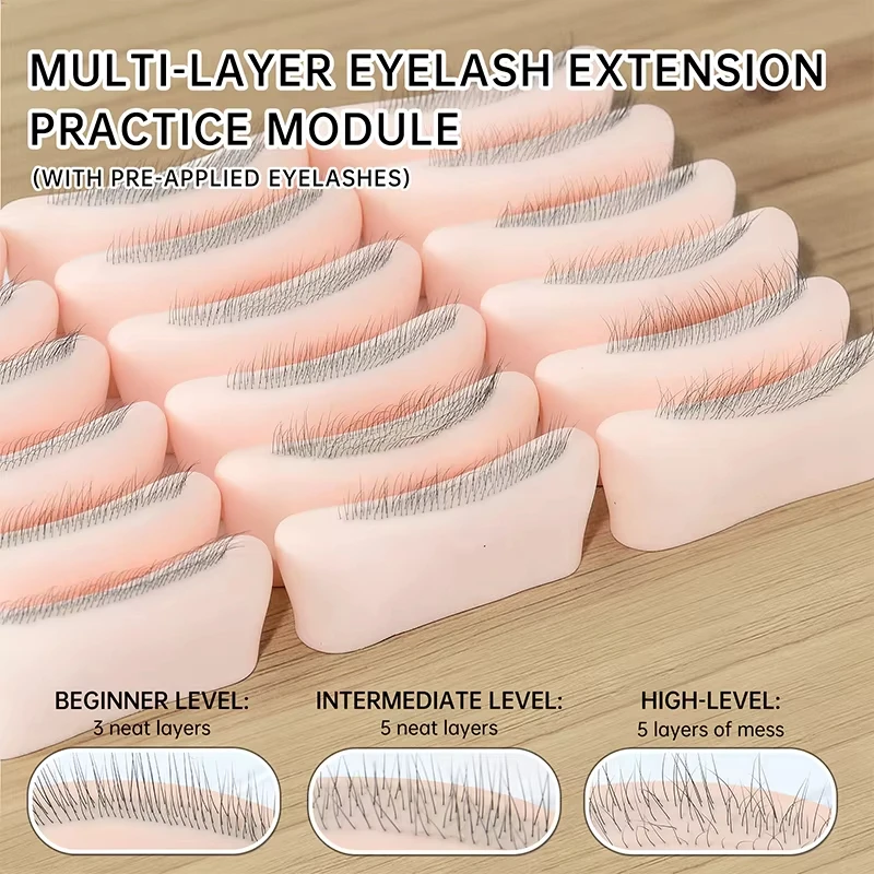 Picture 4: Women Beauty New Hot Training Lash Tools Beginner Eyelash Training Module 3/5 Layers Eyelash for Solan Summer Wedding Gift
