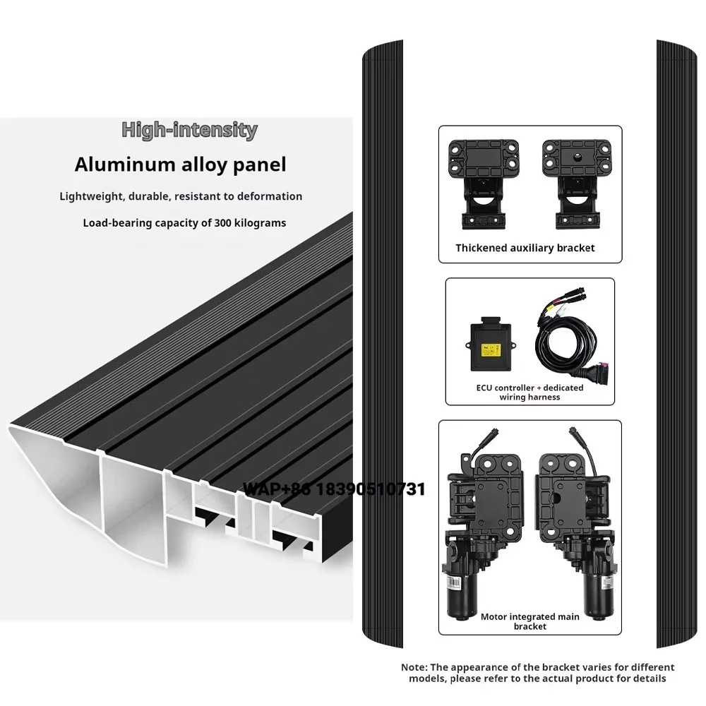 

Electric Stepboard Pickup Running Board Power Automatic 3 Brackets Aluminum Alloy Side Step LED Light No Drilling Outlander