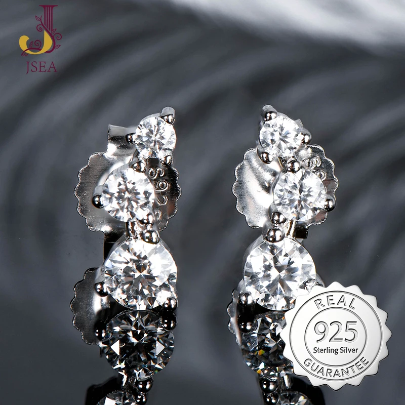 

Clover Earrings 925 Sterling Silver Stud Earring Round Cut Moissanite Big Dipper Design Unique Earrings