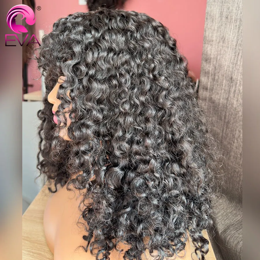 إيفا الشعر مجعد هامش HD الدانتيل الباروكة شعر الإنسان غلويليس HD الدانتيل إغلاق شعر مستعار قبل قطعها ابيض عقدة 13x6 HD الدانتيل الباروكات الأمامية