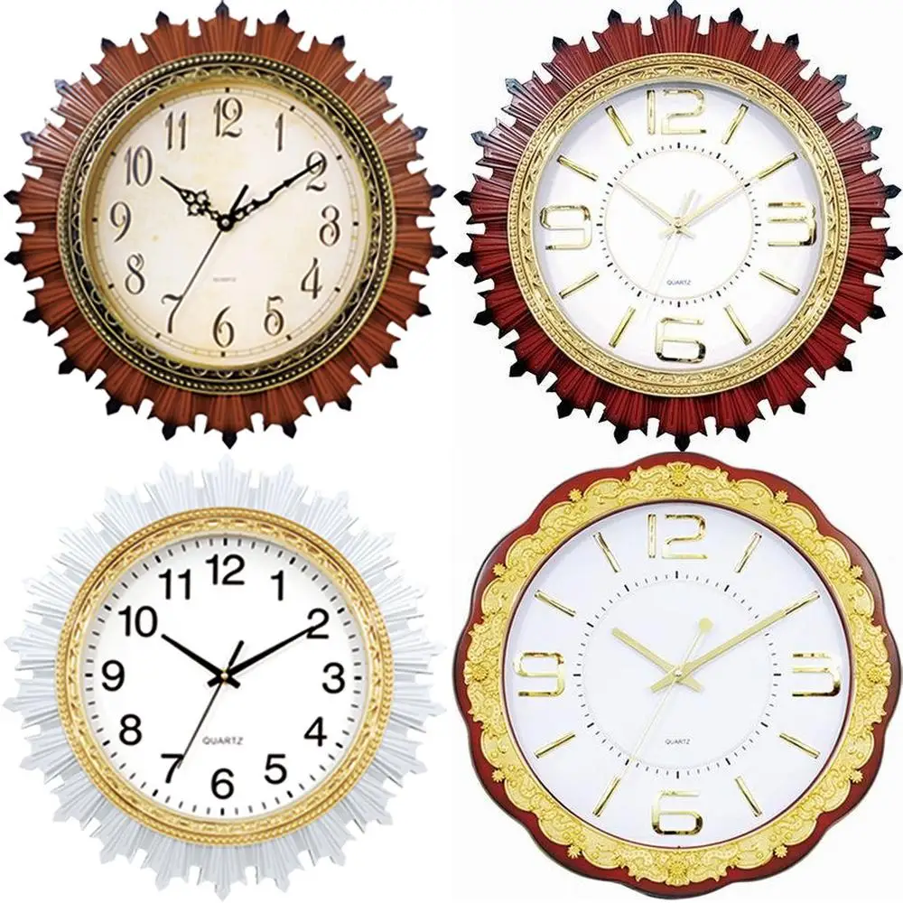 

Living Room Wall Clock Creative Rustic Antique Style Artistic Decorative Silent Clock Unique Design