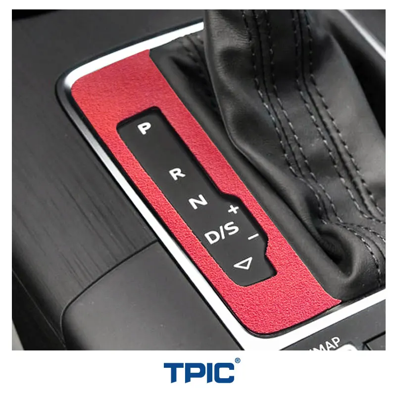 TPIC Alcantara For AUDI A3 8V S3 RS3 2013-2019 Gear Shifter Panel Button Trim Frame Decoration Stickers Car Interior Accessories