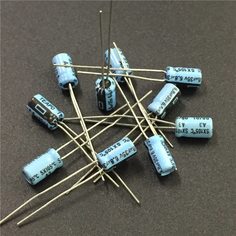 

100pcs 6.8uF 35V TEAPO SX Series 4x7mm 35V6.8uF Aluminum Electrolytic Capacitor