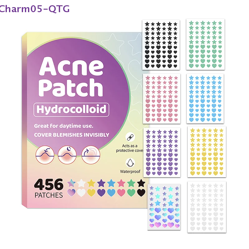 NEW 456pcs Colorful Star Pimple Patch Acne Colorful Invisible Acne Removal Skin Care Stickers Concealer Face Spot Makeup Tools