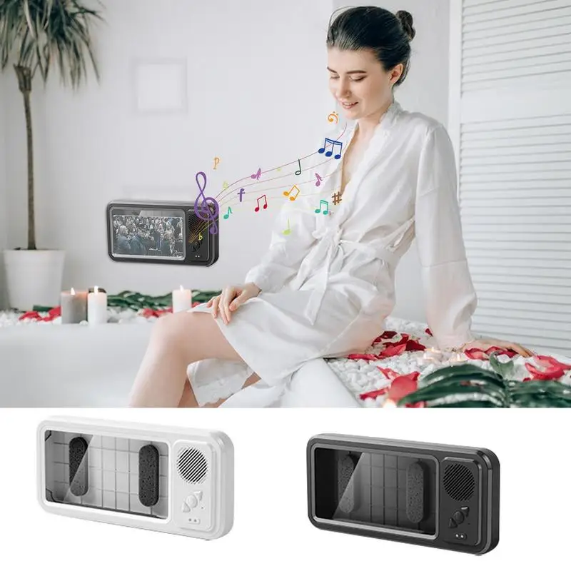 

Shower Phone Case Holder Anti-Fog Mobile Phone Holder 360-Degree Rotation Telescopic Shower Mobile Phone Shelf Touchscreen Wall