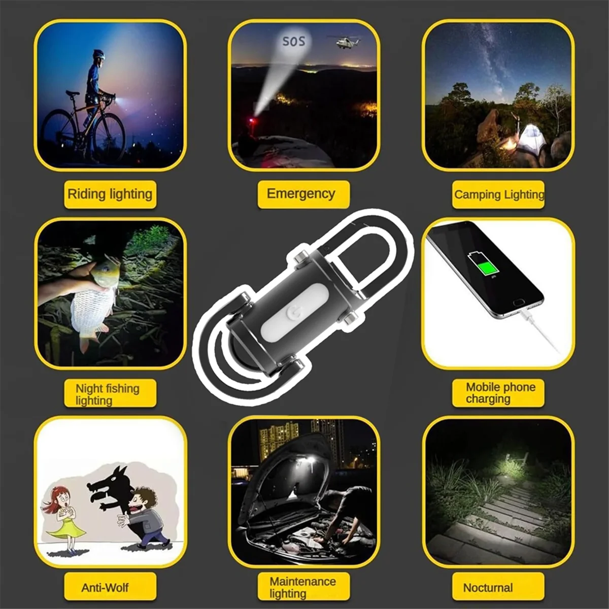 【Today-Only!】2025 Mini Torch Keychain Flashlight, 3 in 1 Flashlight & Power Bank & Keychain, Mini Flashlight for Emergency Power