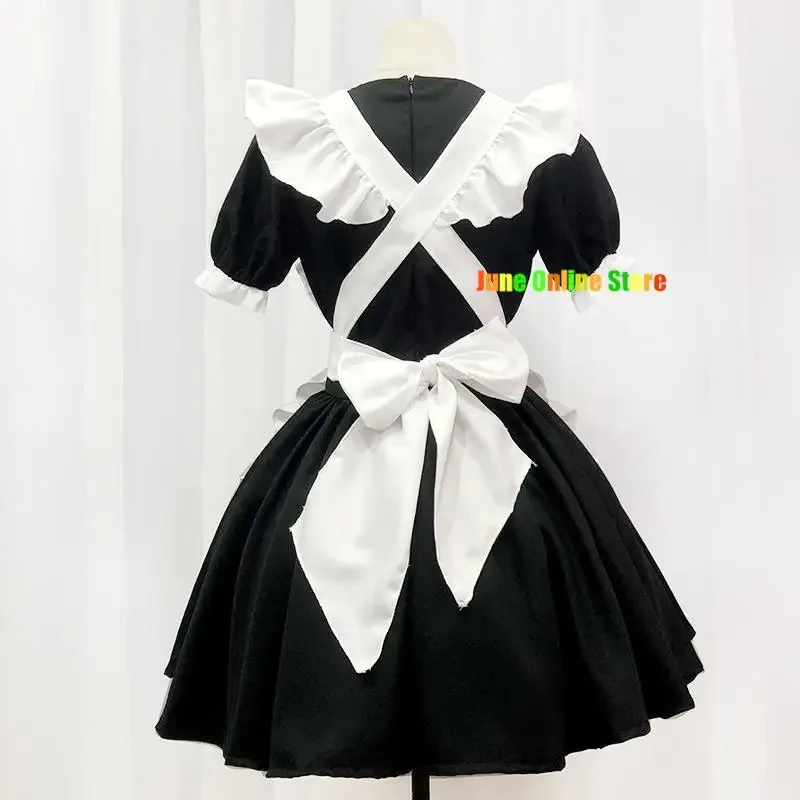Disfraz de sirvienta Lolita con corazón bonito de Anime, vestido de Alicia en 4 colores, disfraces de fiesta de camarera para niñas y mujeres, vestido de sirvienta de Alicia