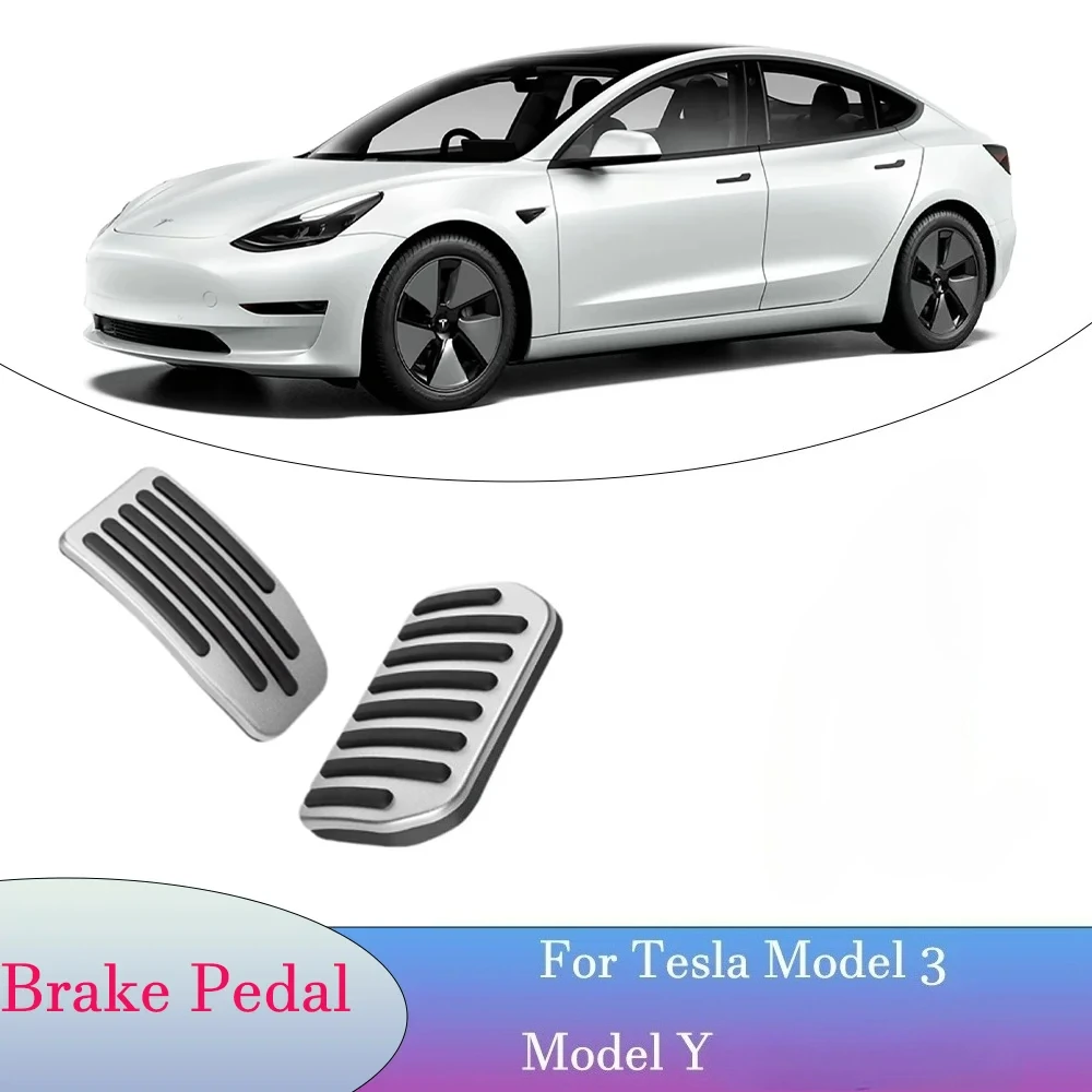 For Tesla Model 3 Y Car Foot Pedal Pads Covers Brake Gas Pedal Aluminum Alloy Non-slip Rest Pedal Accessorie