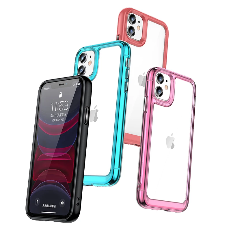 

Shockproof Hybrid Clear Case for Apple iPhone 13 Pro Max 12 Pro 11 Pro SE 2022 2020 8 7 Hard Backplane Soft Border Phone Cover