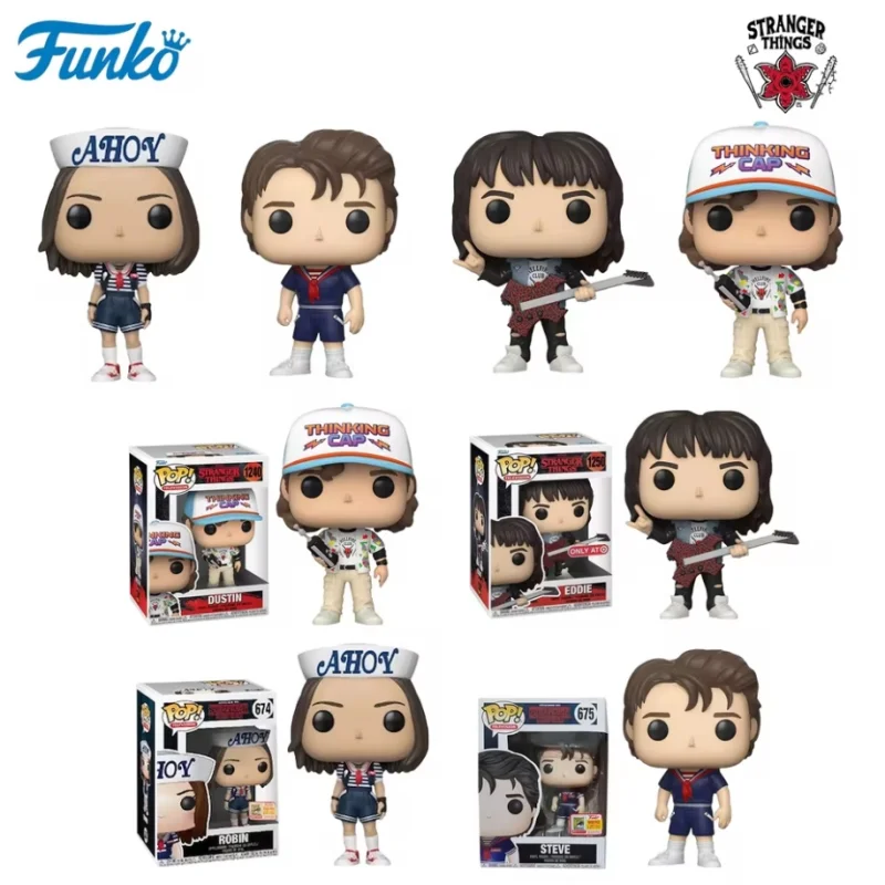 Funko Pop Stranger Things Action Figures Steve Eddie Robin Demogorgon Horror American TV Series Doll Models Periphery Toy Gifts