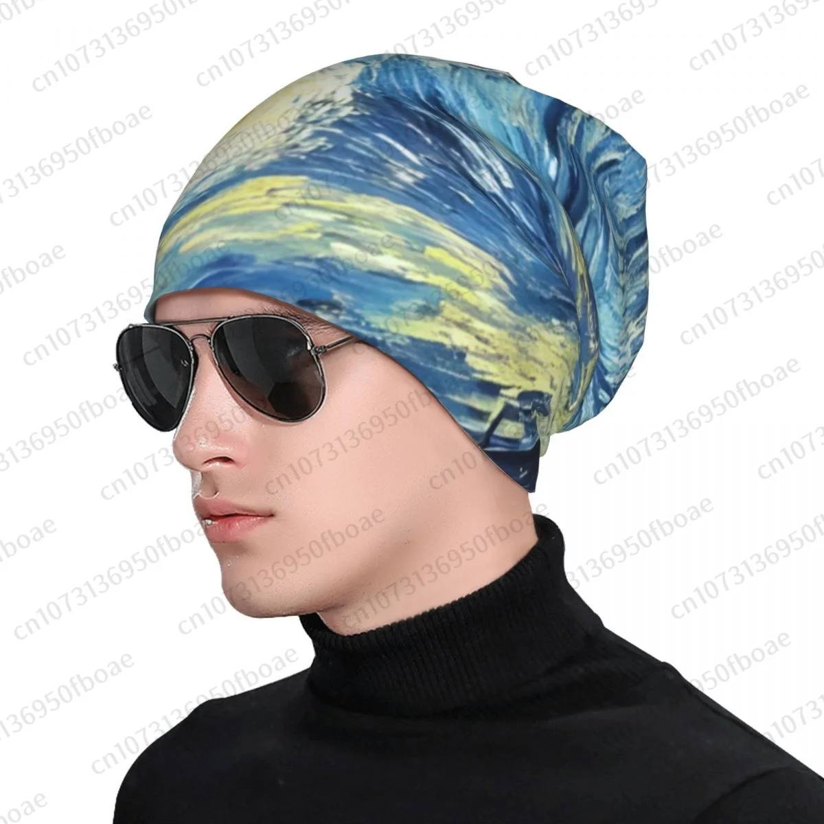 Vincent Van Gogh Starry Night Beanies Cap Unisex Soft Thin Knitted Outdoor Knit Bonnet