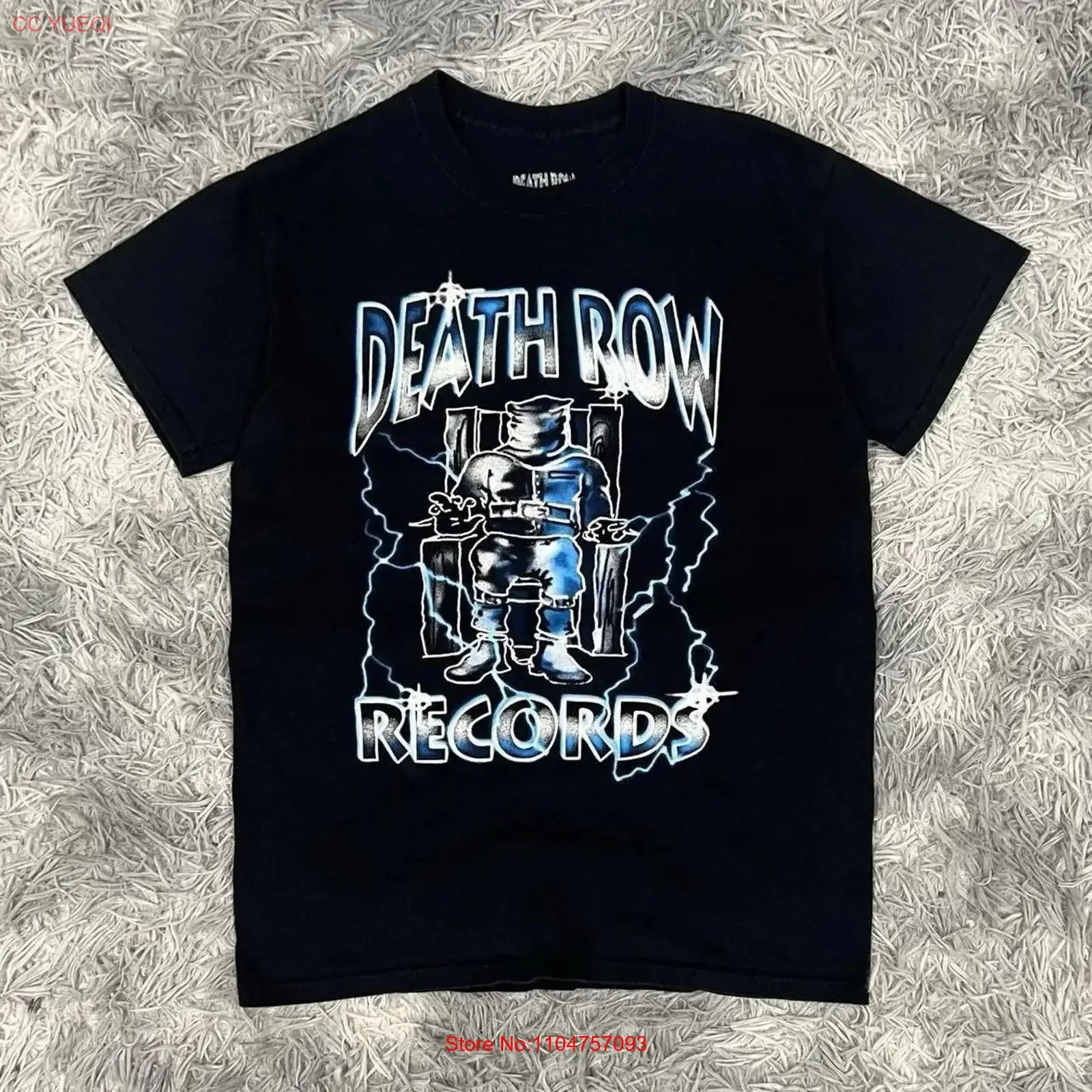 T-shirt Death Row Records taille S, vintage, délavé, extensible, polyvalent, unisexe, mode, doux, légèrement élégant, vêtements de créateur