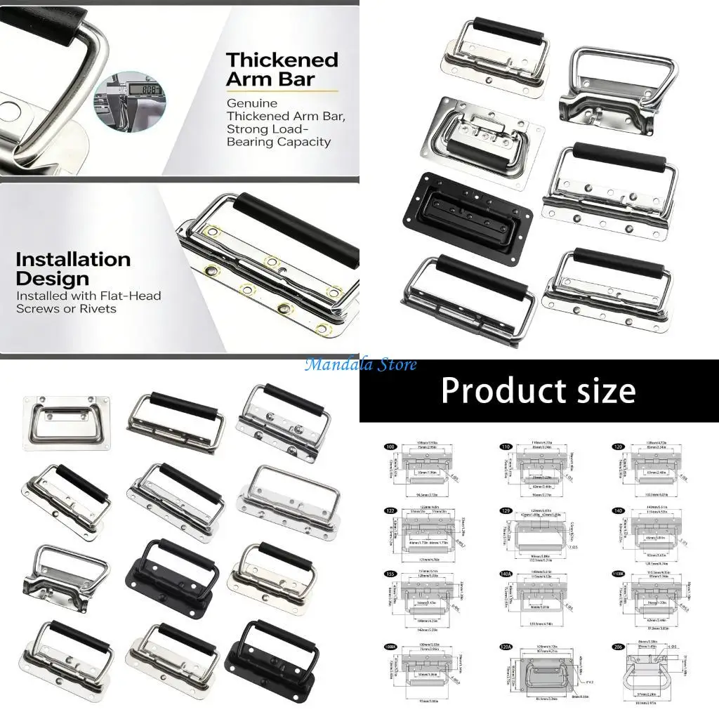 

U2JC Heavy Duty Metal Pull Handle Folding Tool Box Handle For Easily Operation