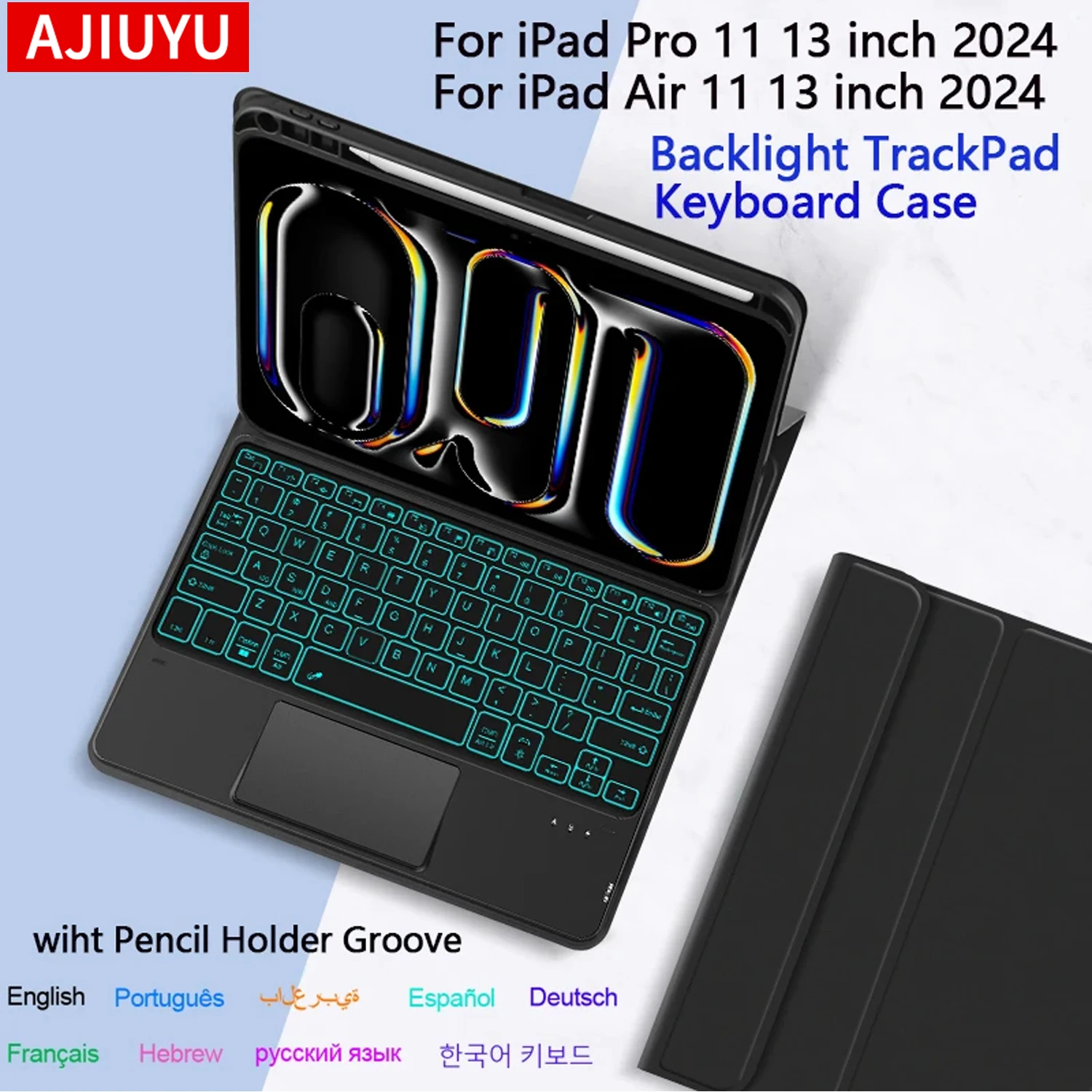 Keyboard Case For iPad Pro Air 11 13 2024 12 9 Inch Keyboard Case iPad 9th 10th Generation Air 5 4 10.2 9.7 6th Case Magic Cover