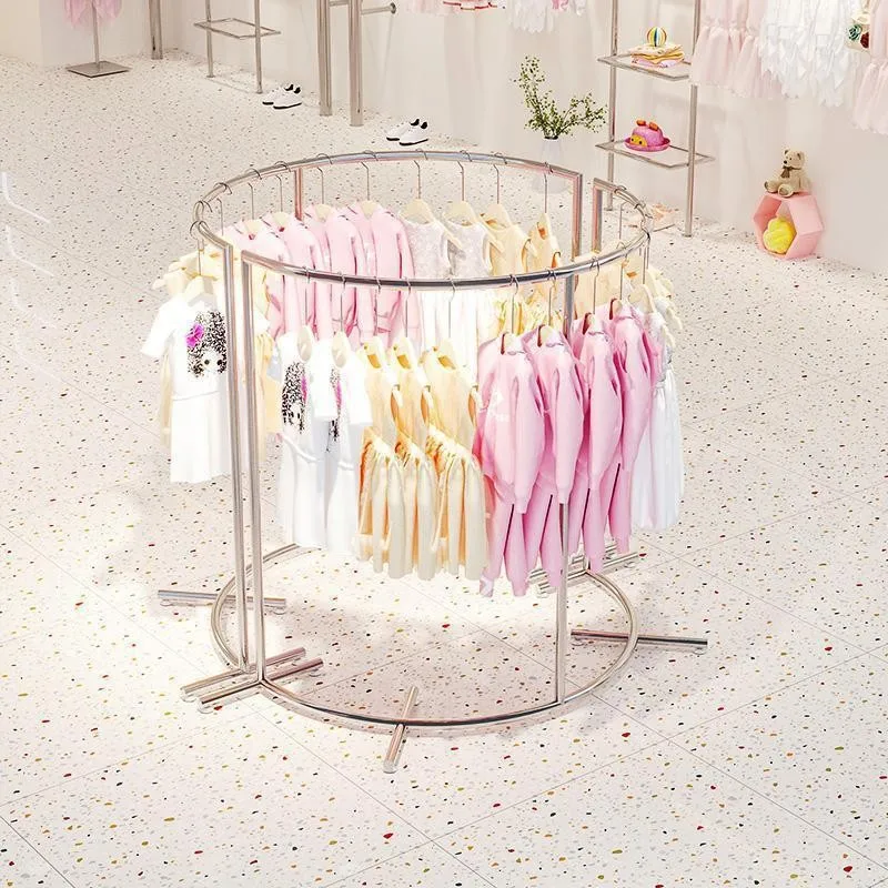 

Clothing store Nakajima display rack Floor-to-ceiling children's clothing store Creative arc circular display shelf Store