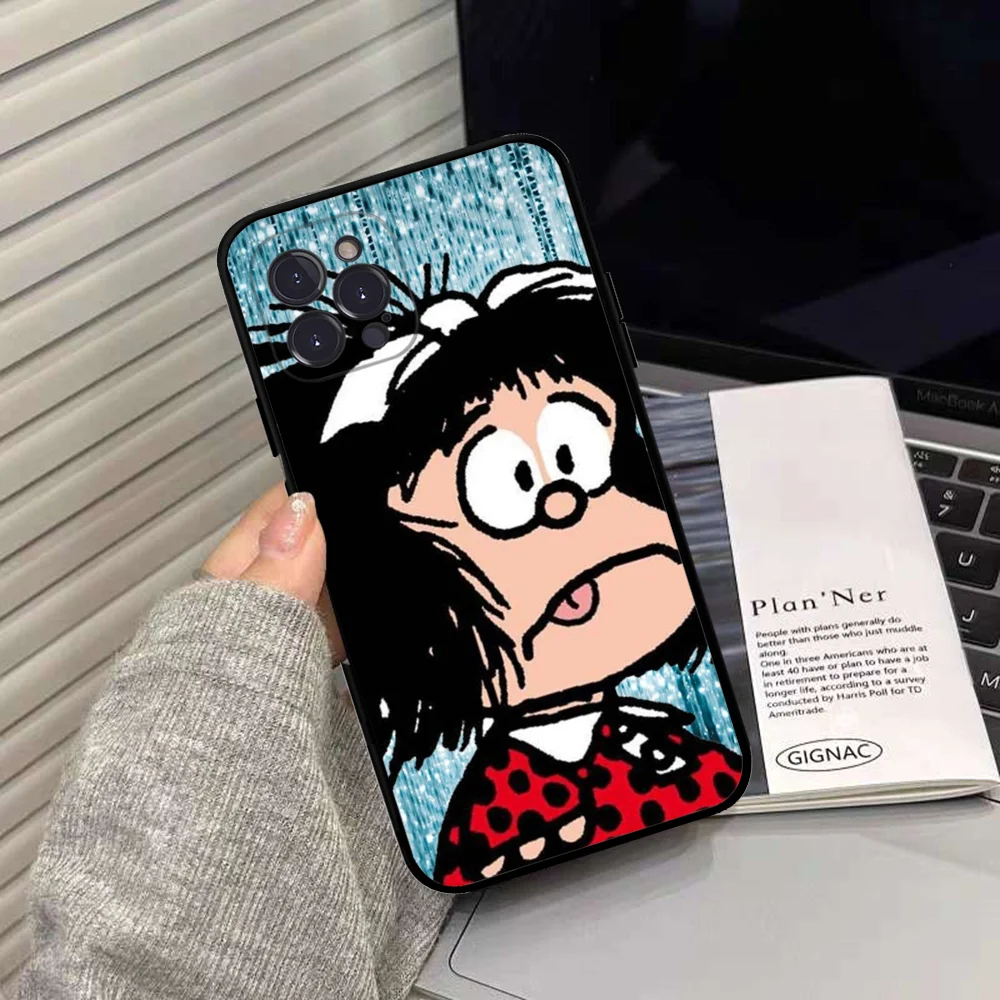 Mafalda  Phone Case Silicone Soft for iphone 15 14 13 12 11 Pro Mini XS MAX 8 7 6 Plus X XS XR Cover