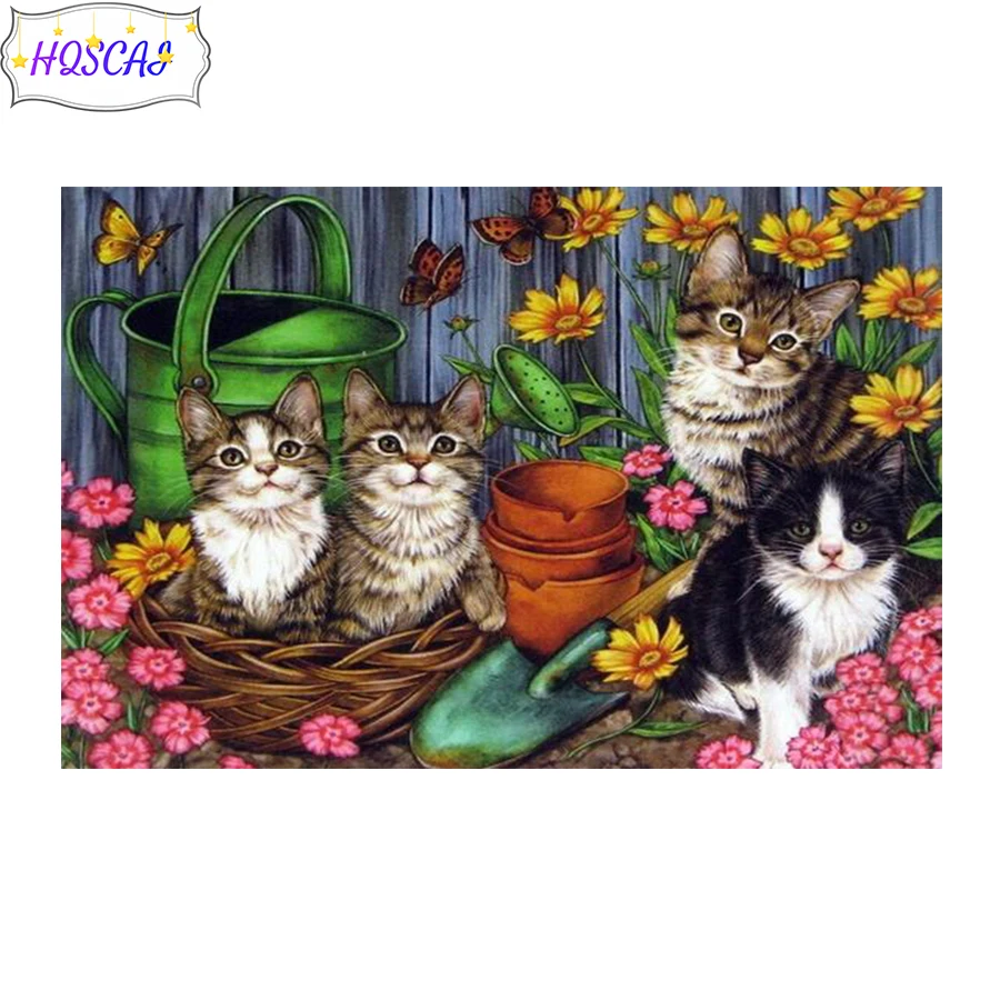 

5D DIY Round Drill Diamond Painting Cat flower animal Cross Stitch 3D Diamond Art Embroidery Diamond Mosaic Decor Gift Pictures