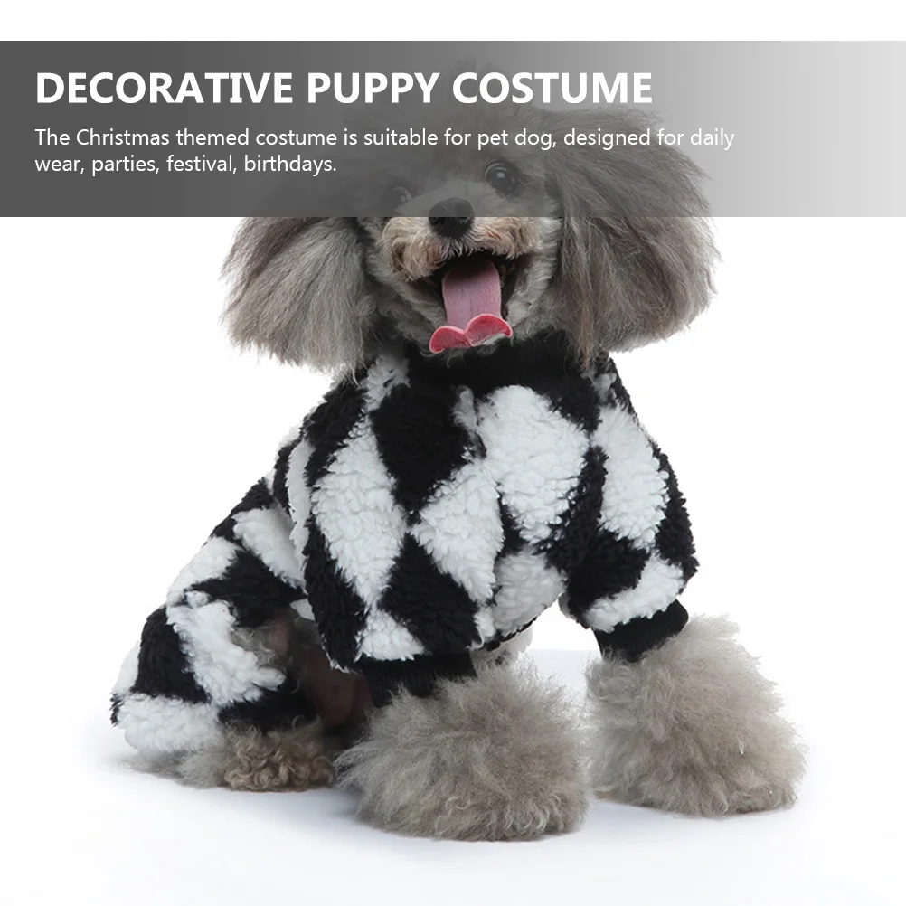 

Flannel Dog Pajamas One-Piece Pet Sleepwear Breathable for Winter Fall Festival Party Birthday Home Use