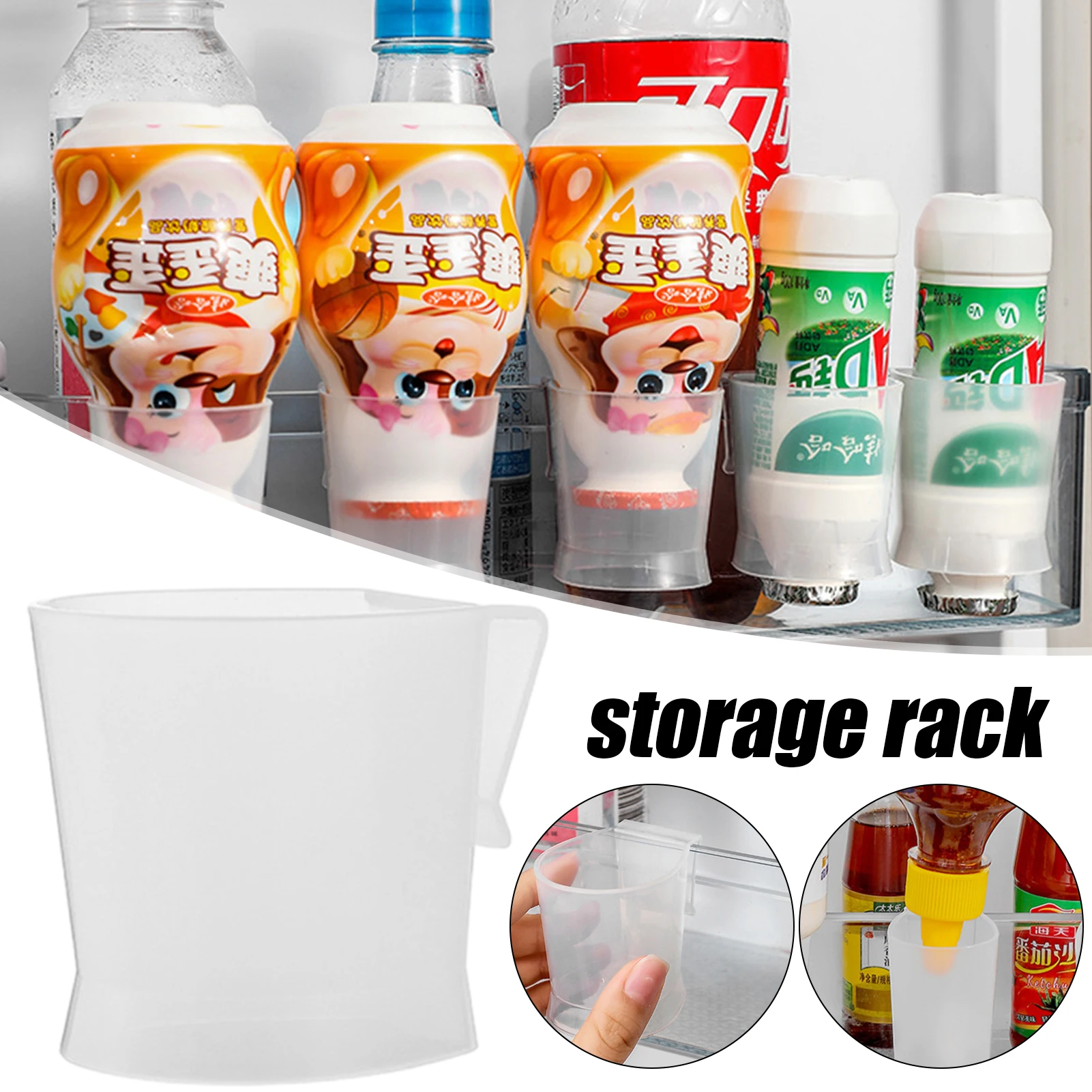 2pcs Storage Box Refrigerator Side Door Hanging Seasoning Bottle Rack Inverted Storage Rack For Kitchen Organizer