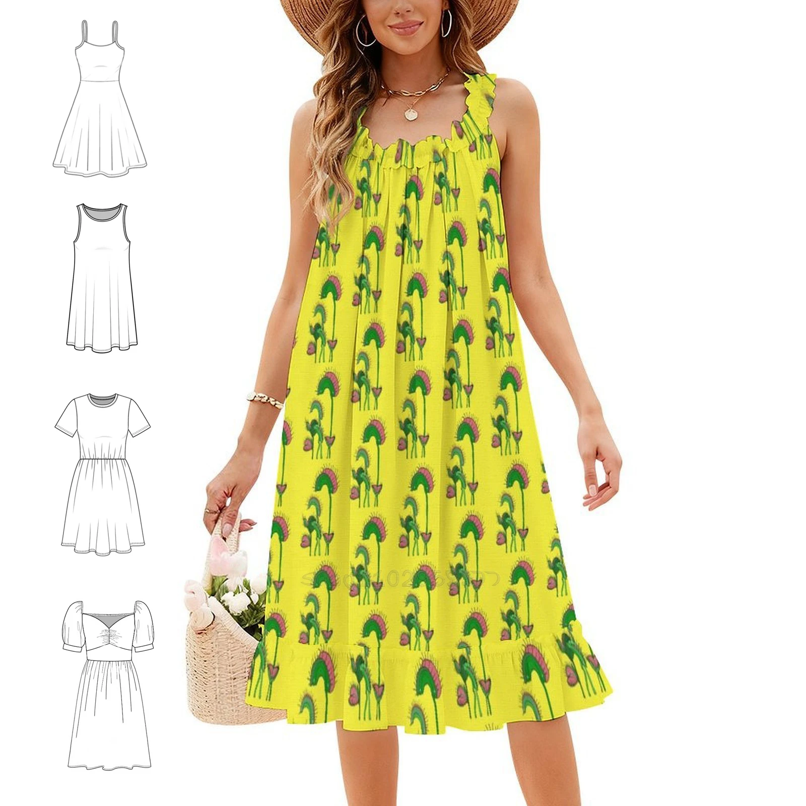 Carne Plants Party Korean Style Dress For Women Elegant Casual Dress For Party Or Daily Wear Carne Plants Plantas Con Ojos