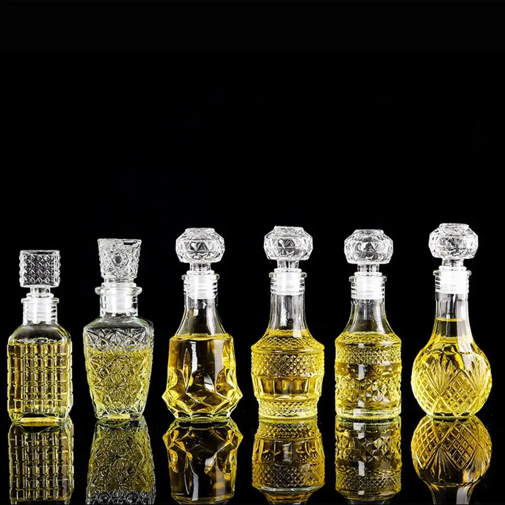 1Pcs New With Screw Cap Wine Bottle Transparent Spirit Alcohol Liquor Whiskey Decanter 50ml Small Glass Bottle