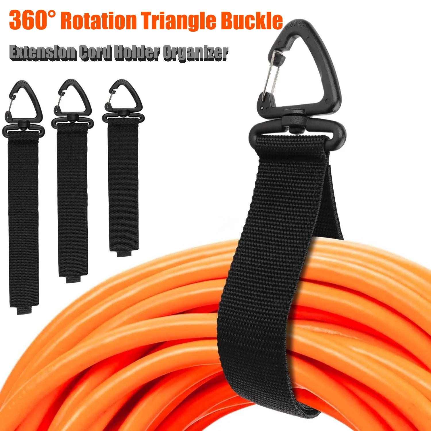 10/5/1PCS Heavy Duty Storage Strap 360° Rotation Triangle Buckle Extension Cord Holder Bracket Power Cord Management Nylon