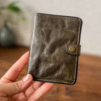 AETOO  Original hand-made new plant tanned leather to do old head layer cowhide men's short money clip fashion thin purse retro