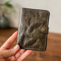 Asus orijinal el yapımı yeni bitki tabaklanmış deri yapmak için eski kafa katman dana erkek kısa para klip moda ince çanta retro