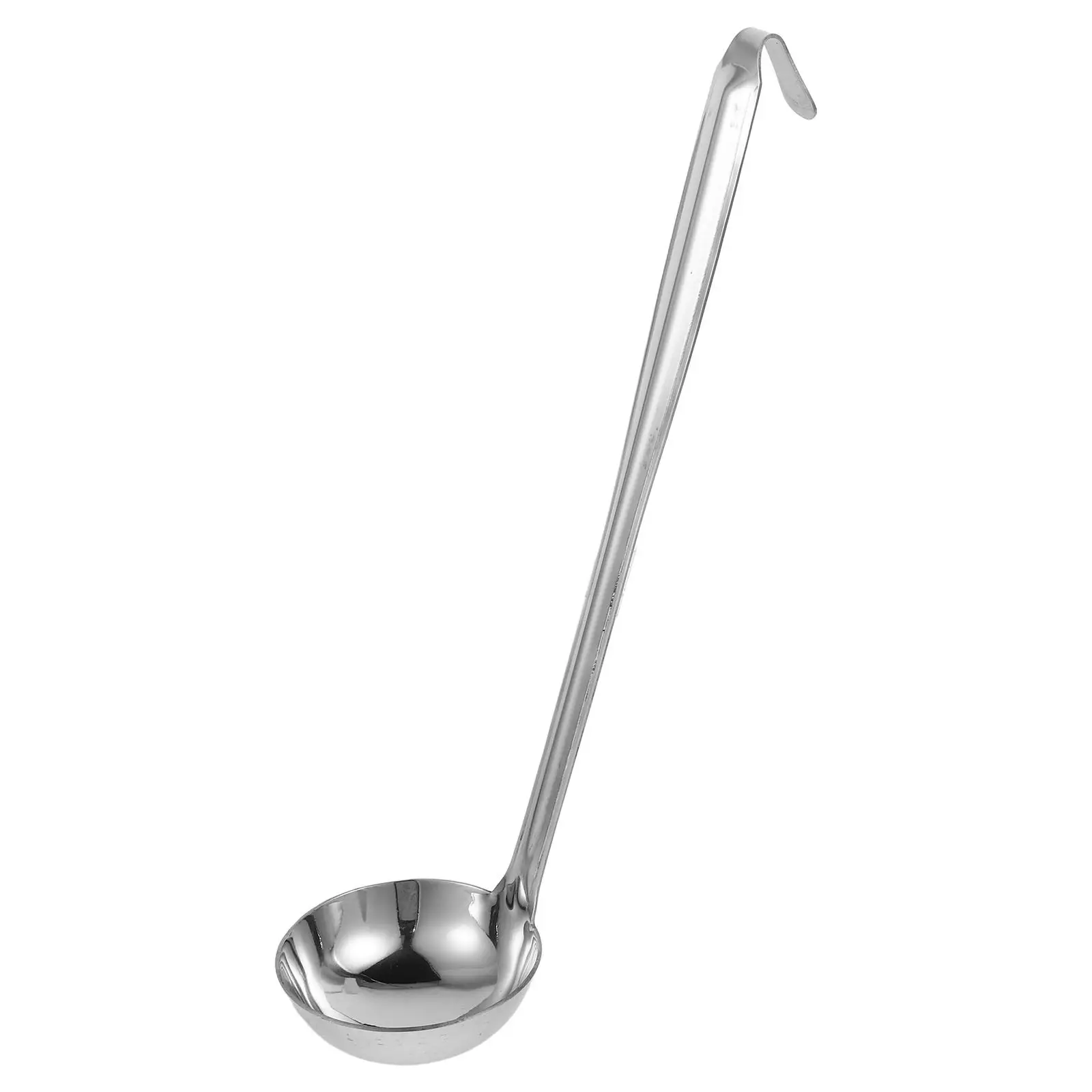 50Ml Thickened Stainless Steel Ladle with Hook Deep Bowl Long Handle for Soup Hot Pot Sauces Gravies Porridge Commercial Home