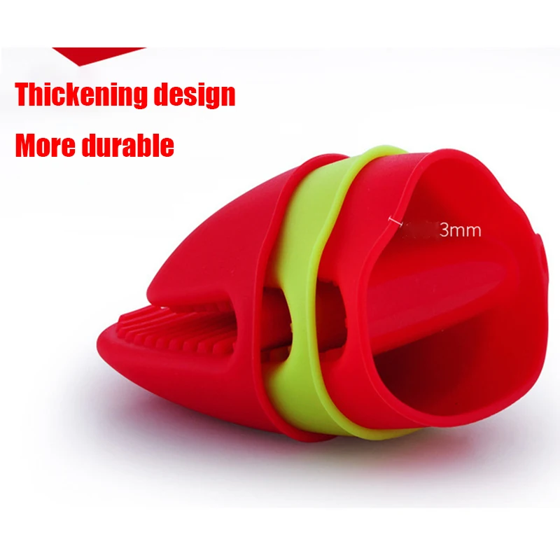 قطعتان من قفازات الفرن المصنوعة من السيليكون المقاومة للحرارة، أدوات المطبخ والطبخ والخبز، واقي الأصابع لمقلاة الهوائية #5