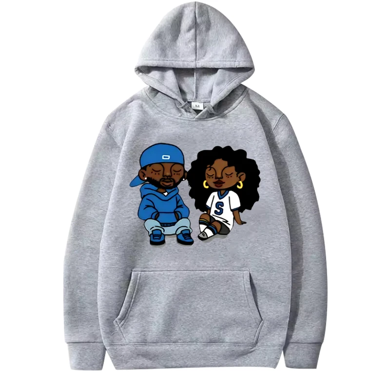 Rapper Kendrick Lamar and SZA II hoodie men women vintage Long sleeve Sweatshirt with print Graphics oversized  hoodie  unisex